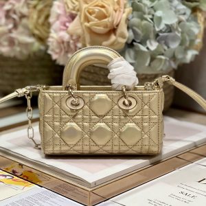 CD Lady D-Joy 16 Gold Lambskin 336621