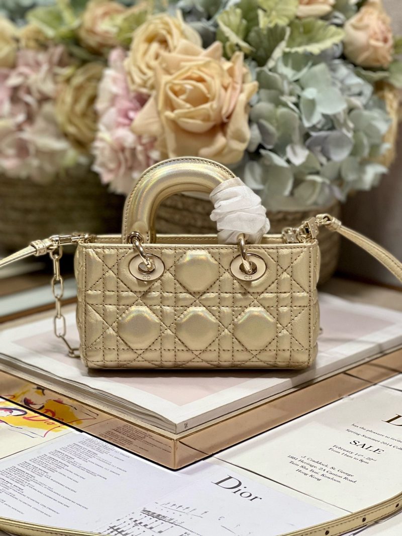 CD Lady D-Joy 16 Gold Lambskin 336621