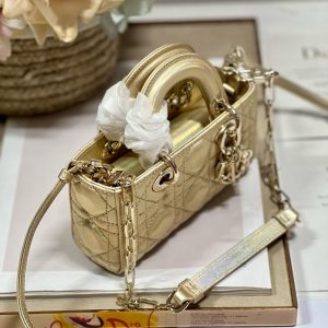 CD Lady D-Joy 16 Gold Lambskin 336621