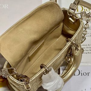 CD Lady D-Joy 16 Gold Lambskin 336621