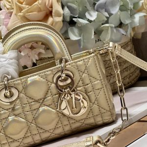 CD Lady D-Joy 16 Gold Lambskin 336621