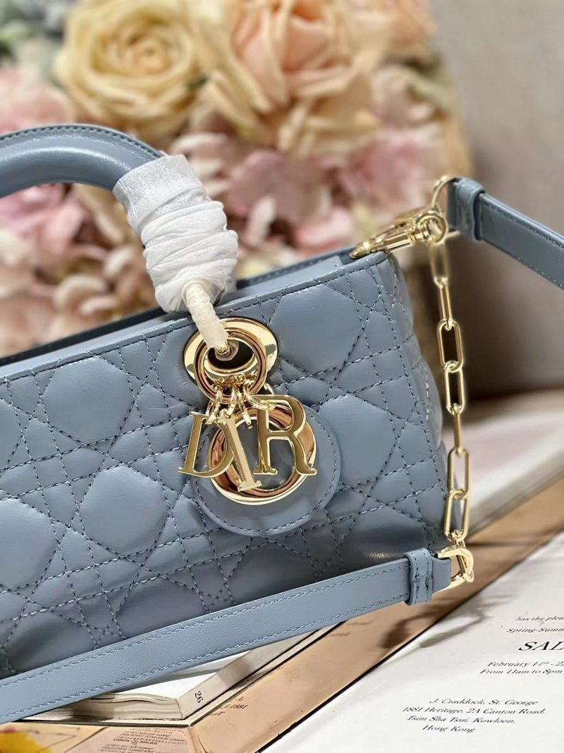 CD Lady D-Joy 22 Sky Blue Lambskin 336627