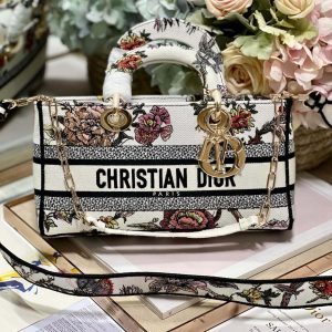 CD Floral White 26 Lady D-Joy Bag Canvas 336636