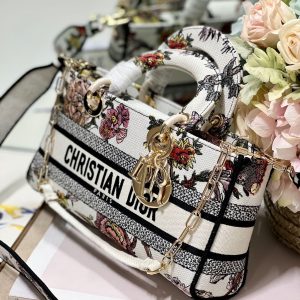 CD Floral White 26 Lady D-Joy Bag Canvas 336636