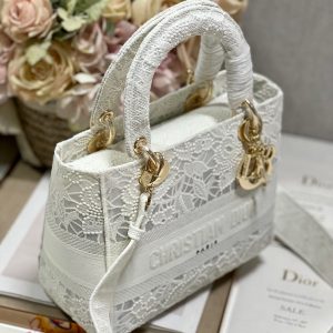 CD Mesh White 24 Lady Dior Bag Canvas 336703