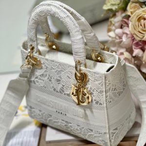 CD Mesh White 24 Lady Dior Bag Canvas 336703