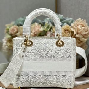 CD Mesh White 24 Lady Dior Bag Canvas 336703