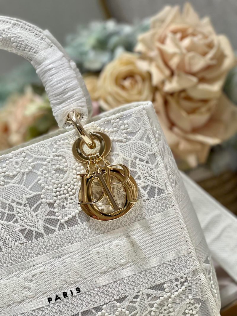 CD Mesh White 24 Lady Dior Bag Canvas 336703