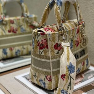 CD Hibiscus 24 Lady Dior Bag Canvas 336706