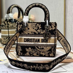 CD Black Phoenix 24 Lady Dior Bag Canvas 336712