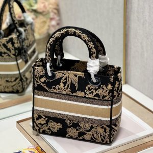CD Black Phoenix 24 Lady Dior Bag Canvas 336712