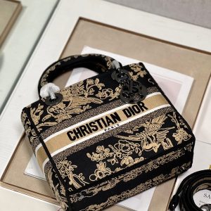 CD Black Phoenix 24 Lady Dior Bag Canvas 336712