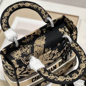 CD Black Phoenix 24 Lady Dior Bag Canvas 336712