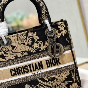 CD Black Phoenix 24 Lady Dior Bag Canvas 336712