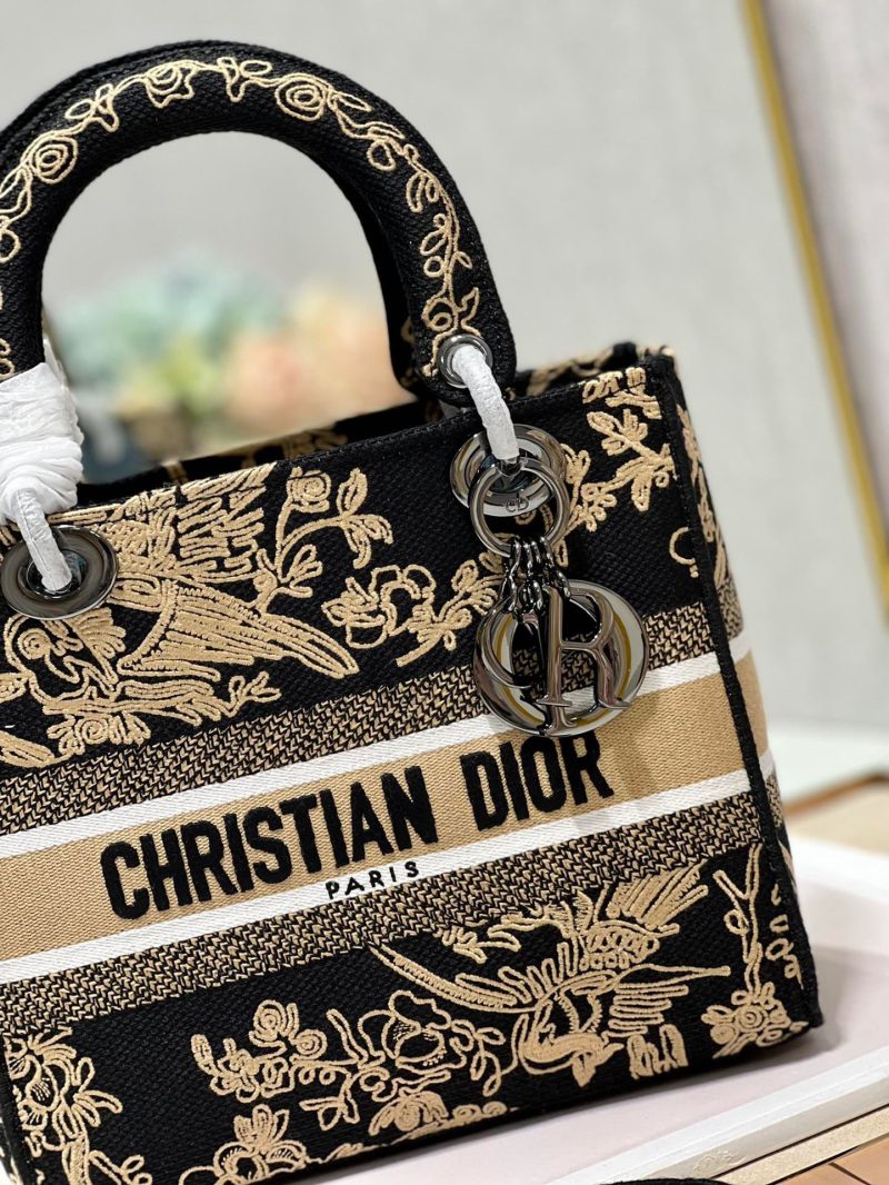CD Black Phoenix 24 Lady Dior Bag Canvas 336712