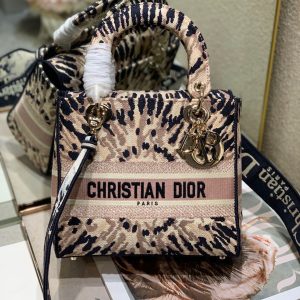 CD Fireworks Pink 24 Lady Dior Bag Canvas 336730