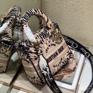 CD Fireworks Pink 24 Lady Dior Bag Canvas 336730