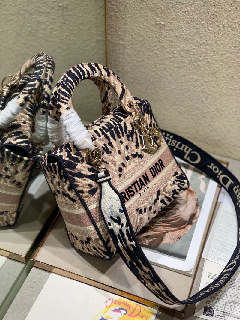 CD Fireworks Pink 24 Lady Dior Bag Canvas 336730