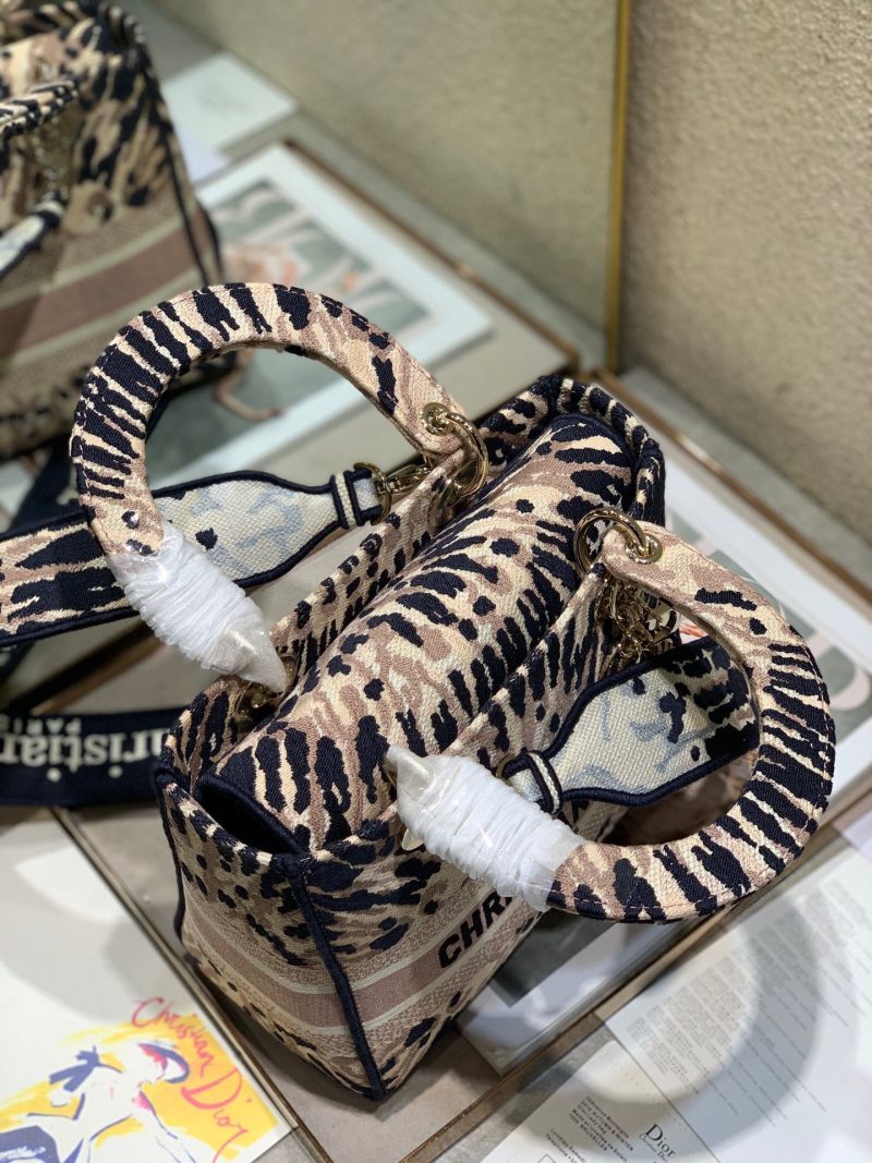 CD Fireworks Pink 24 Lady Dior Bag Canvas 336730