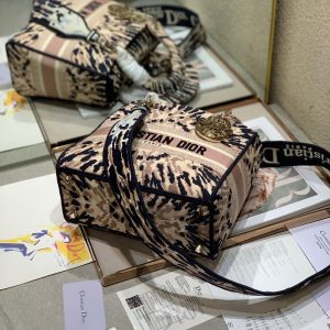 CD Fireworks Pink 24 Lady Dior Bag Canvas 336730