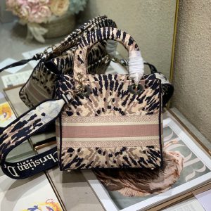 CD Fireworks Pink 24 Lady Dior Bag Canvas 336730