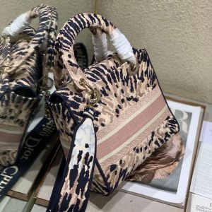 CD Fireworks Pink 24 Lady Dior Bag Canvas 336730