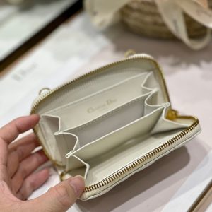 CD Mini Dior Caro Zip Clutch Ivory Calfskin 336786