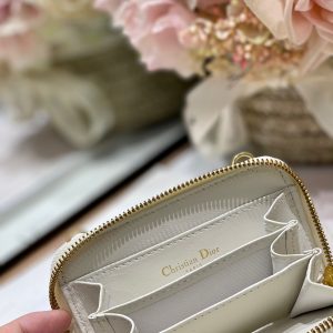 CD Mini Dior Caro Zip Clutch Ivory Calfskin 336786
