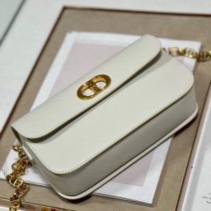 CD Montaigne Avenue Bag White Calfskin 336842