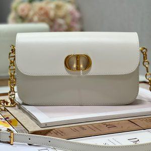 CD Montaigne Avenue Bag White Calfskin 336842