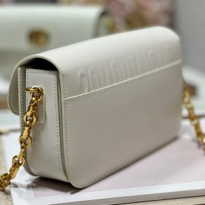CD Montaigne Avenue Bag White Calfskin 336842