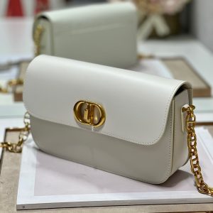 CD Montaigne Avenue Bag White Calfskin 336842