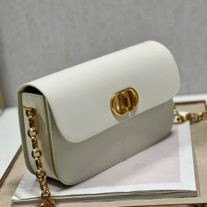 CD Montaigne Avenue Bag White Calfskin 336842