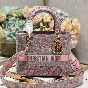 CD New Foundation Tiger 24 Lady Dior Bag Canvas 336733