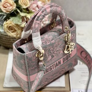 CD New Foundation Tiger 24 Lady Dior Bag Canvas 336733