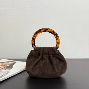 20251119_i1763566957_7800_6_jpg Chanel 2026 Pouch 24cm Dark Brown Tortoiseshell Suede Effect Plexi