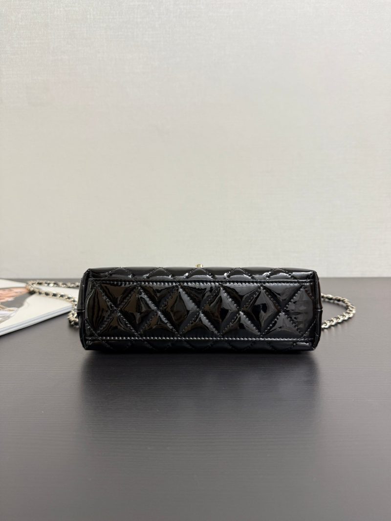 Chanel 2026 Kelly Bag 19cm Quilted Black Patent Leather