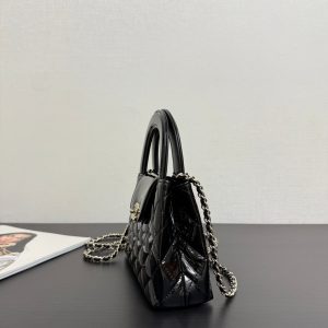 Chanel 2026 Kelly Bag 19cm Quilted Black Patent Leather