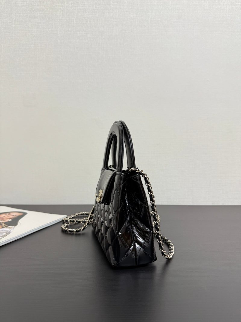 Chanel 2026 Kelly Bag 19cm Quilted Black Patent Leather