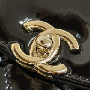 Chanel 2026 Kelly Bag 19cm Quilted Black Patent Leather