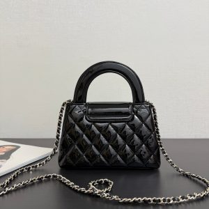 Chanel 2026 Kelly Bag 19cm Quilted Black Patent Leather