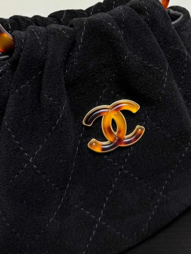 Chanel 2026 Mini Pouch 16cm Black Tortoiseshell Suede Effect Plexi