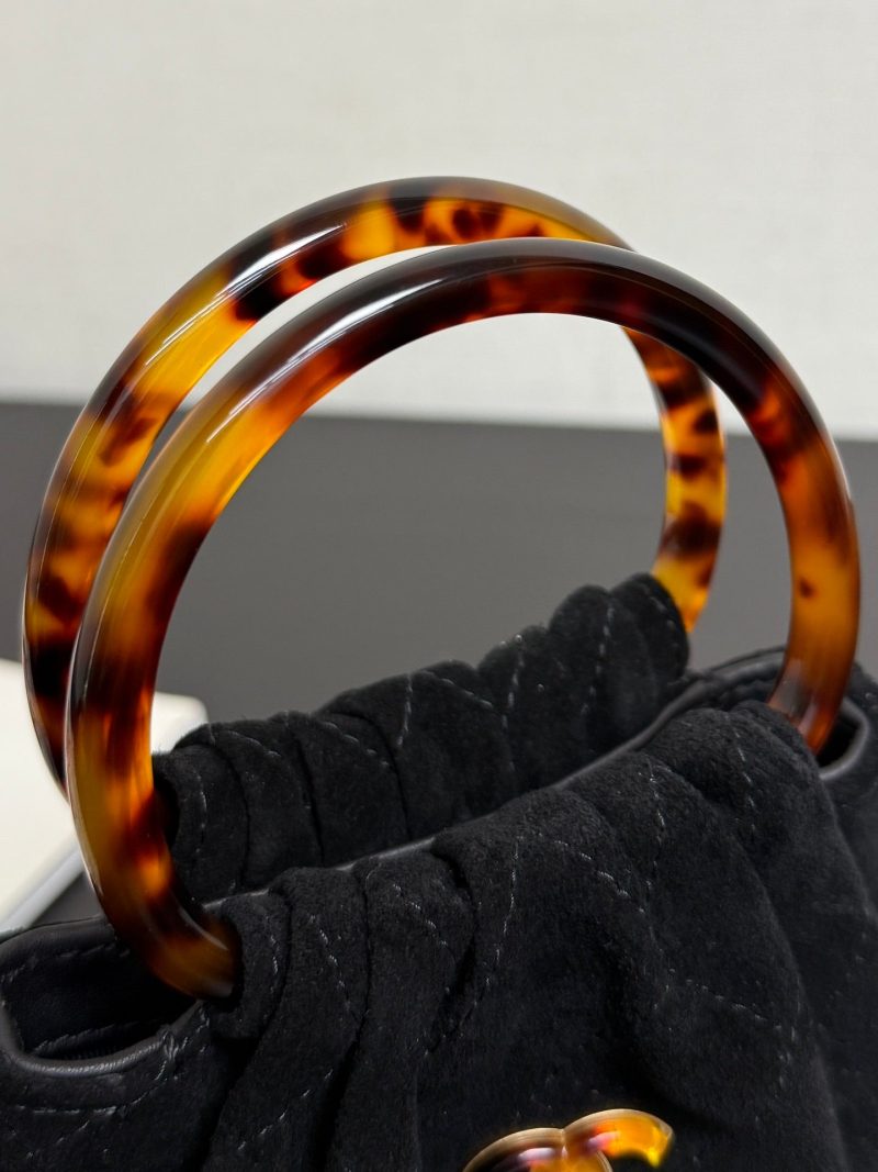 Chanel 2026 Mini Pouch 16cm Black Tortoiseshell Suede Effect Plexi