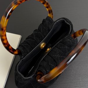 Chanel 2026 Mini Pouch 16cm Black Tortoiseshell Suede Effect Plexi