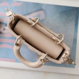 Small Lady D-Joy Bag Beige Sheepskin