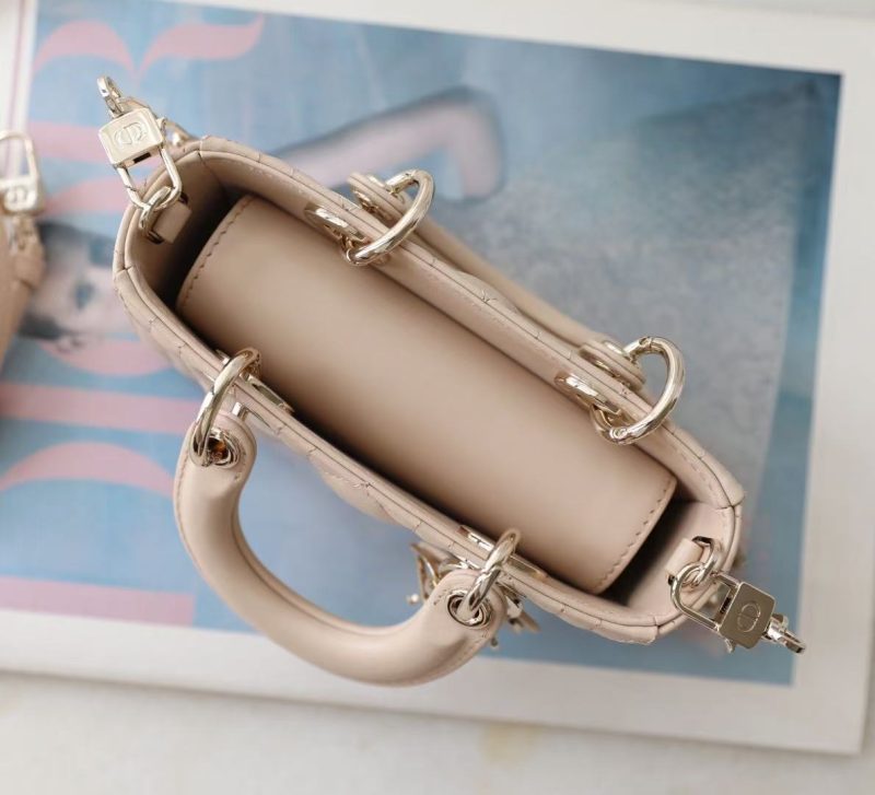 Small Lady D-Joy Bag Beige Sheepskin