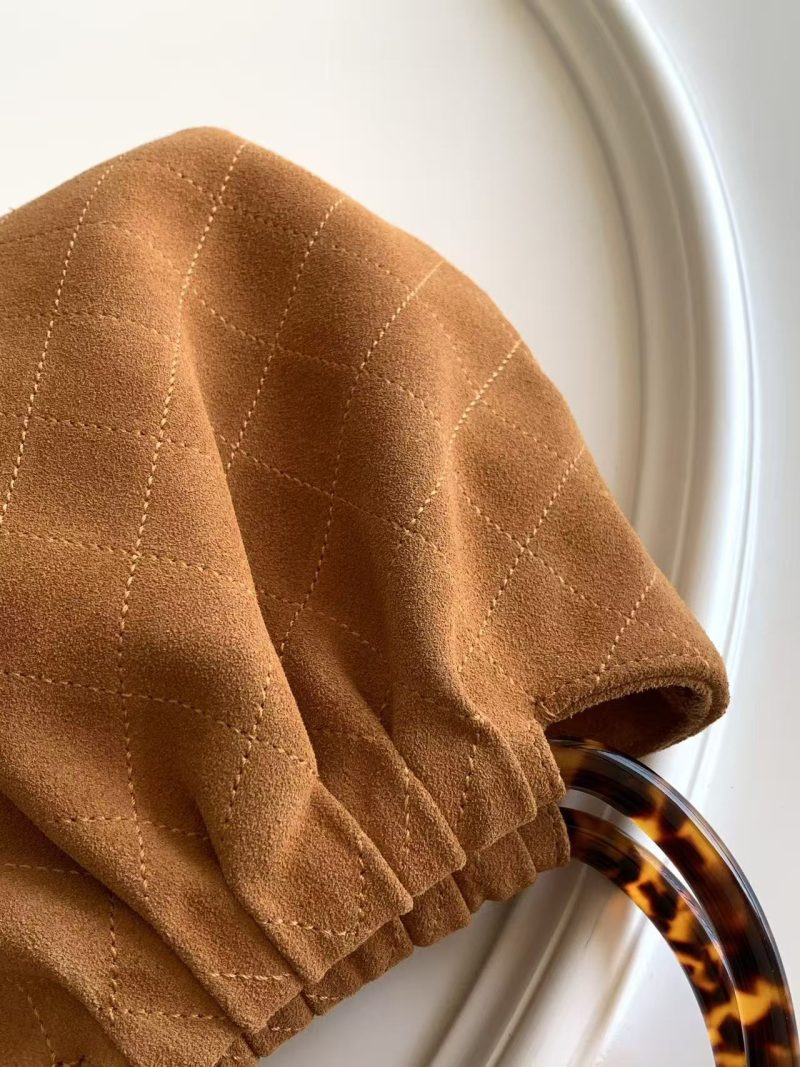 Chanel 2026 Pouch 24cm Brown Tortoiseshell Suede Effect Plexi