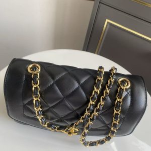 5e5d3162832e9bdbbe04f47f4e666f22 CC Small Diana Flap Bag Black Lambskin GHW