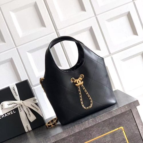 CC SS 2026 Small Shopping Bag Black Lambskin