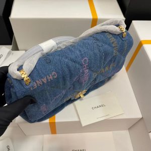 CC 22P Flap Bag Blue Denim